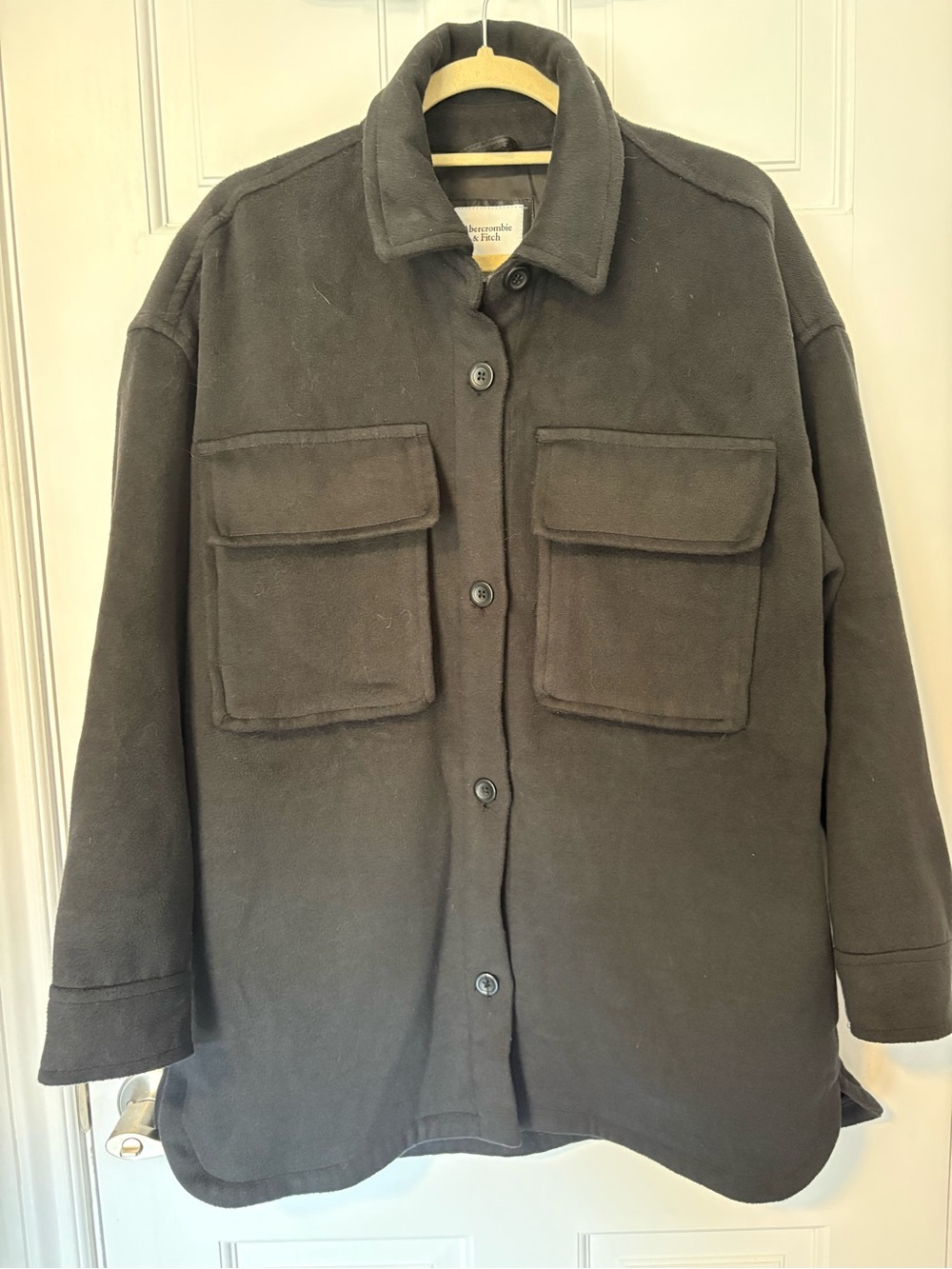 Women’s Black Button-Front Overshirt Jacket/Shacket